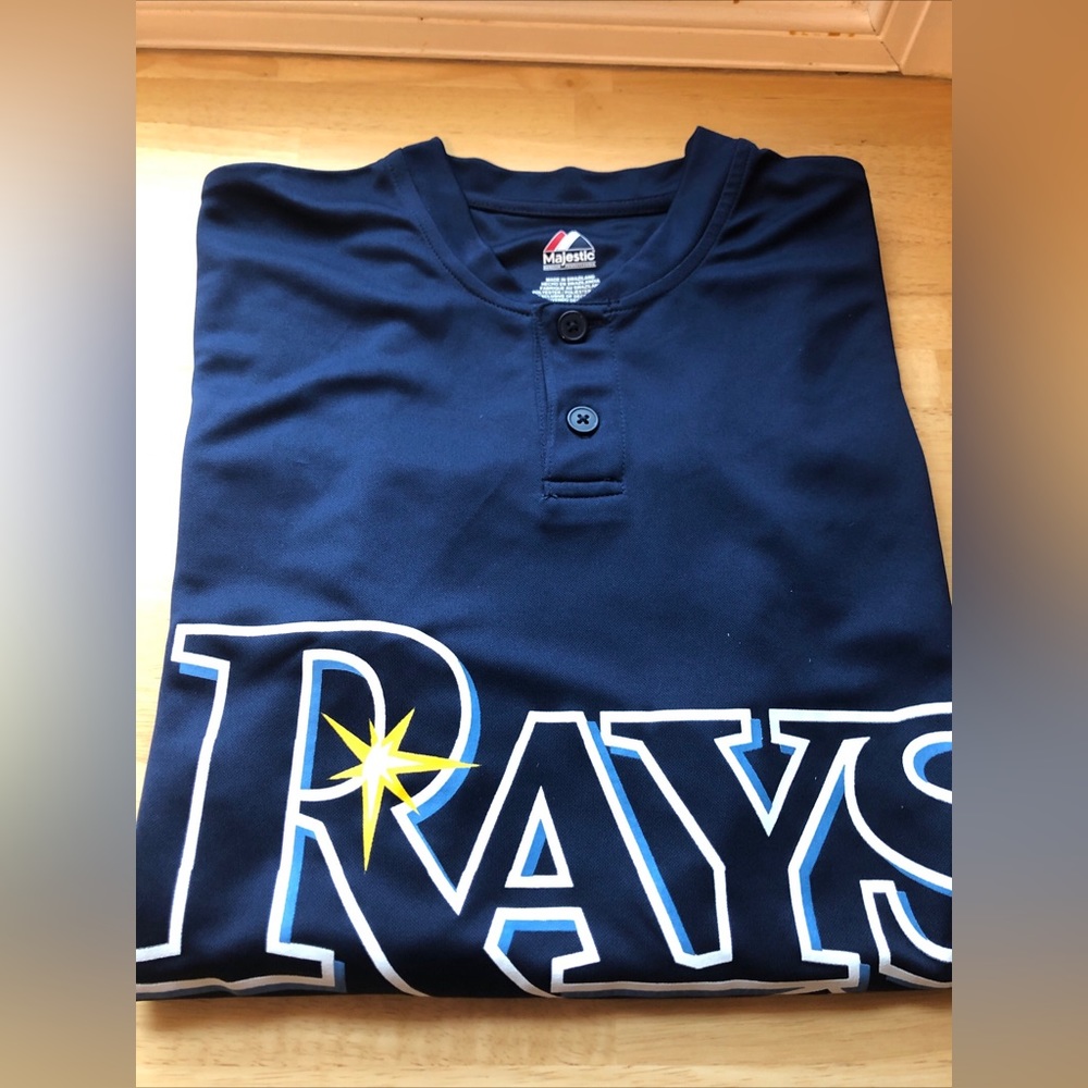 TAMPA BAY RAYS T-SHIRT - BLUE Men's Size MEDIUM - by MAJESTIC MLB